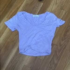 American Eagle Outfitters Purple Crop Wrap T-Shirt